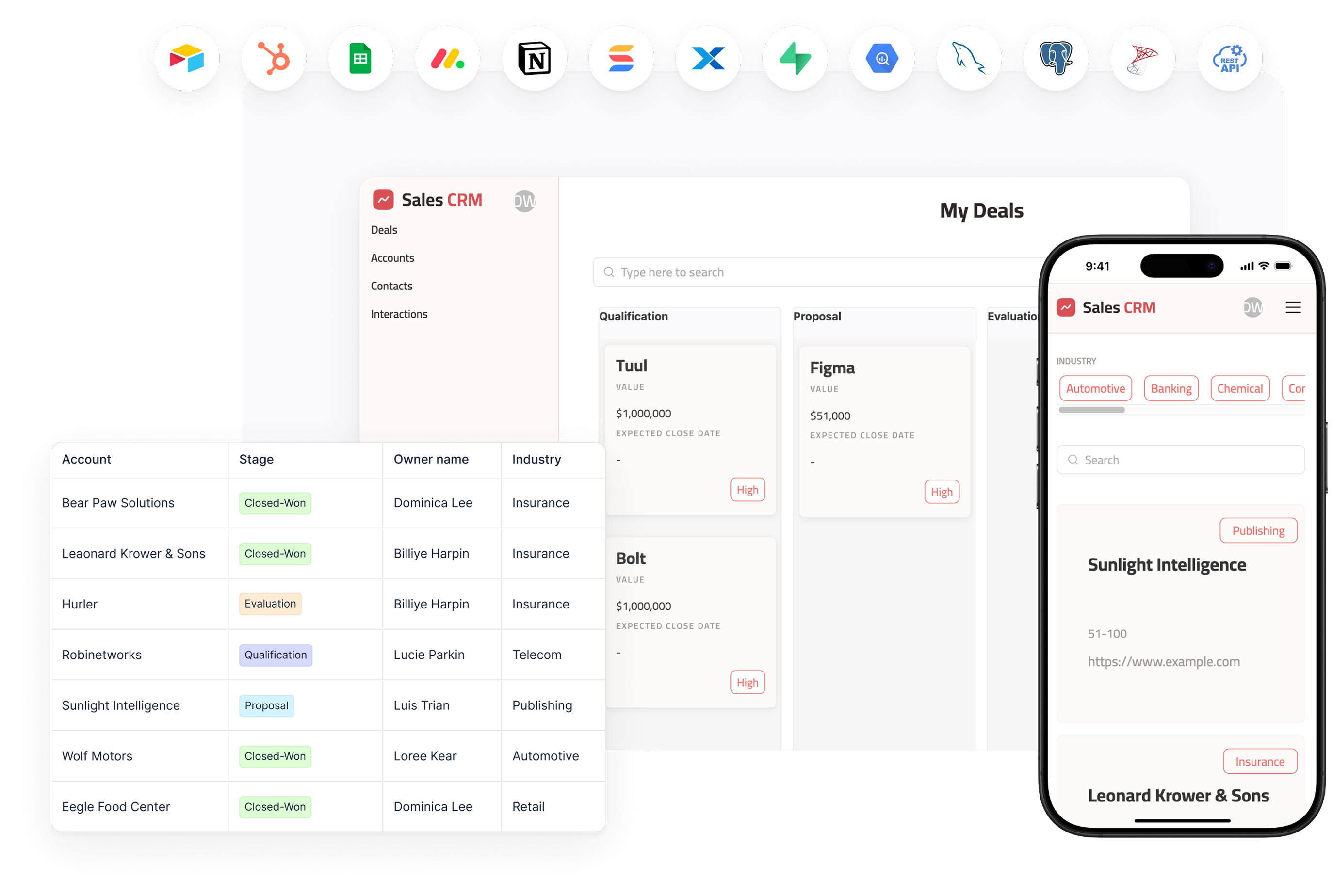CRM Dashboard Preview